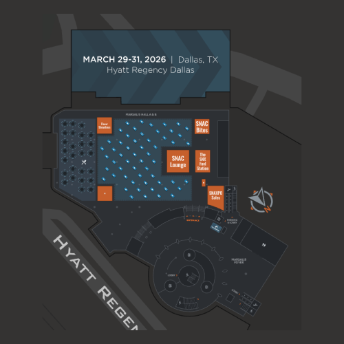 SNAXPO 2026 interactive trade show floor plan